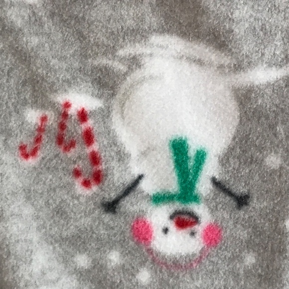 CARTER’S Fleece Pajama Sleeper Snowman Christmas Size 18 Months Gray Pink NWT - Picture 9 of 12